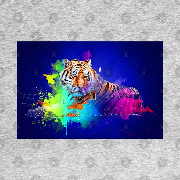 Colorburst tiger in blue by Sinmara